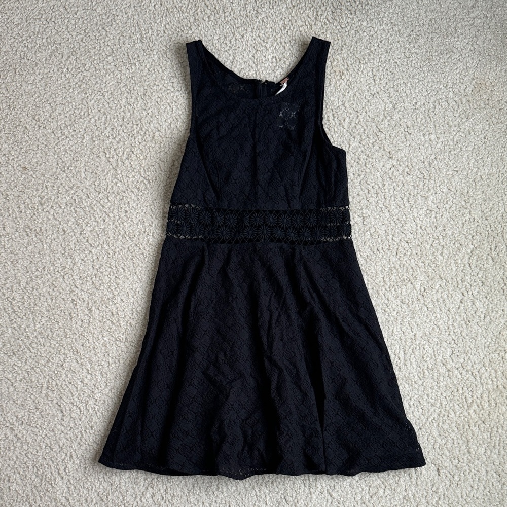 Free People Black Textured Sleeveless Dress